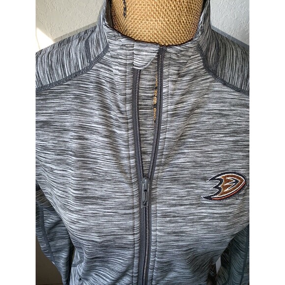 NHL Licensed Anaheim Ducks Full Zip Women’s SMALL Gray Lightweight Jacket EUC - Picture 8 of 11